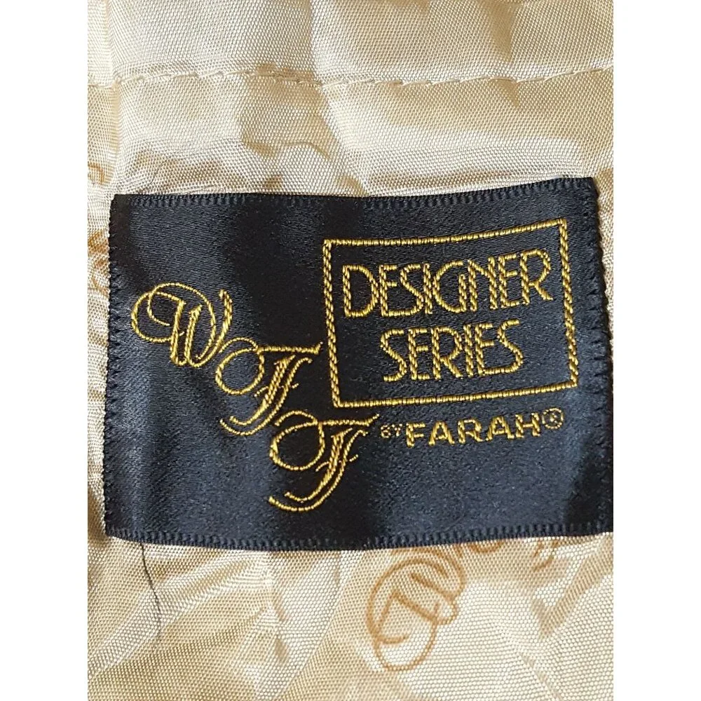Farah WFF Designer Series Vintage Men's Ultrasuede Sport Coat Blazer Camel  40 R